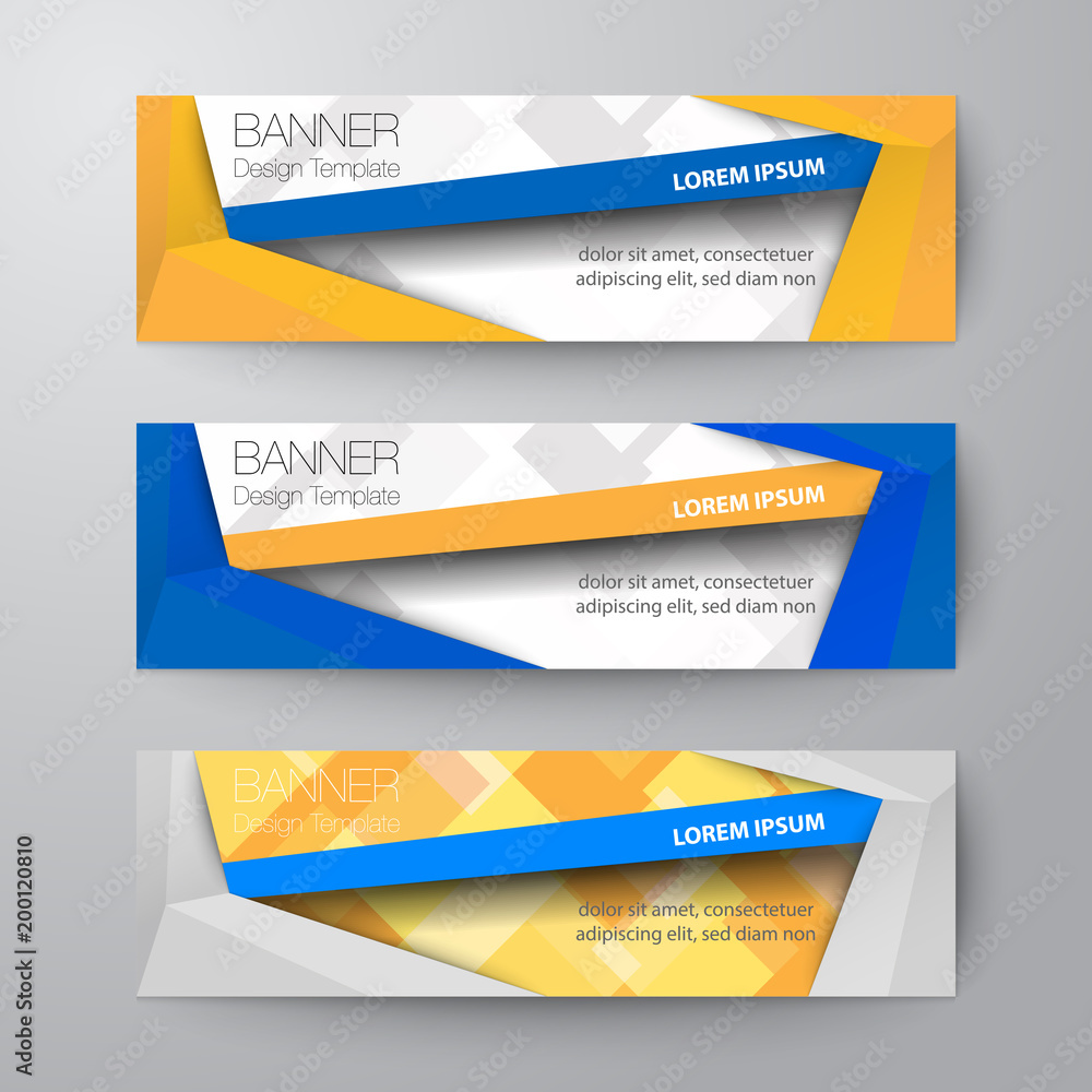 Fototapeta premium Set of banners web template abstract vector background