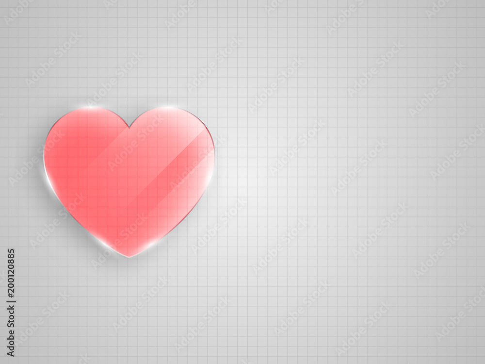 Vector crystal heart symbol on gird background represent love and health concept. Vector illustration Vector crystal heart symbol on gird background represent love and health concept. Vector illustration