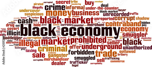 Black economy word cloud