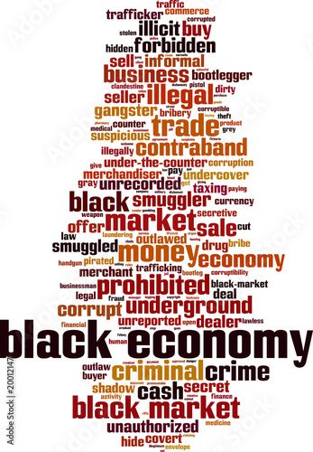 Black economy word cloud