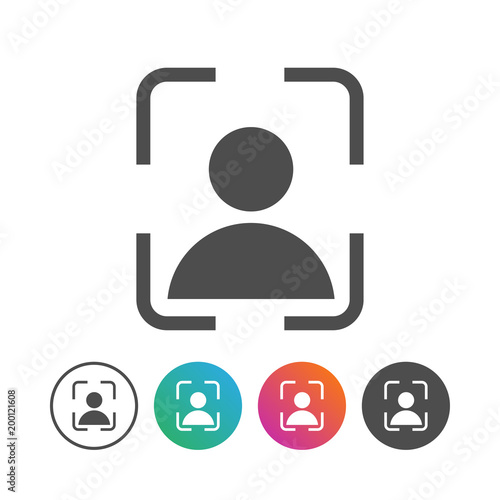 Simple Portrait Icon Symbol Design Set