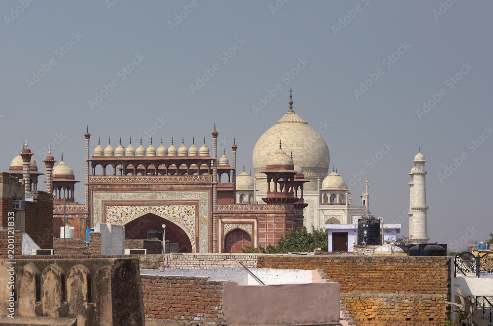 Part of Taj Mahal Mosque in Agra India