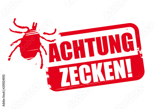 freigestellter Stempel Achtung Zeckengefahr Vektor Illustration