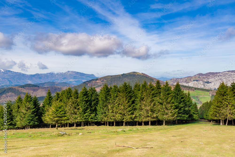 Typical panorama of the Basque mountains