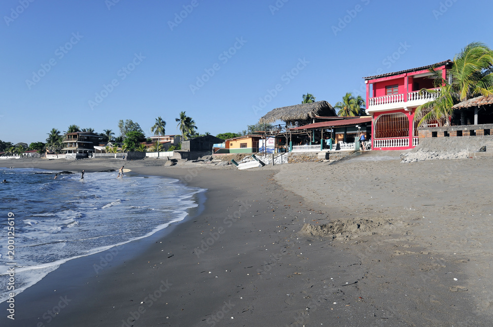 Strand Las Penitas bei Poneloya, Leon, Pazifik, Nicaragua, Zentralamerika, Mittelamerika