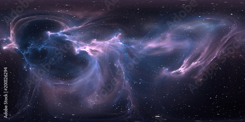 Obraz na płótnie 360 degree space nebula panorama, equirectangular projection, environment map
