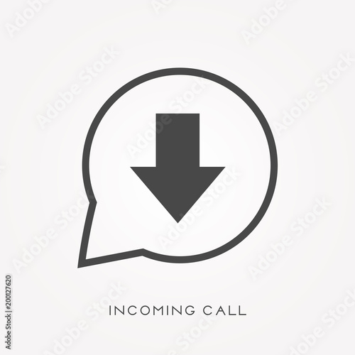 Silhouette icon incoming call