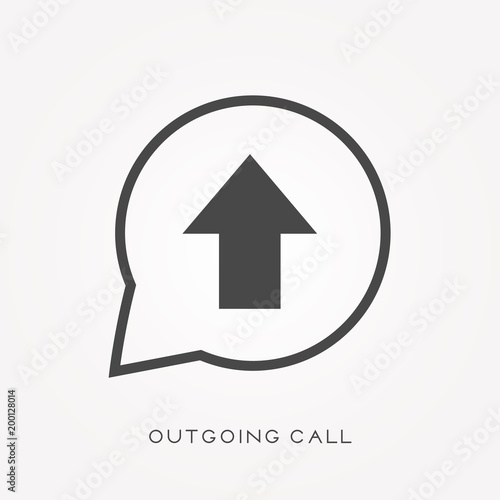 Silhouette icon outgoing call