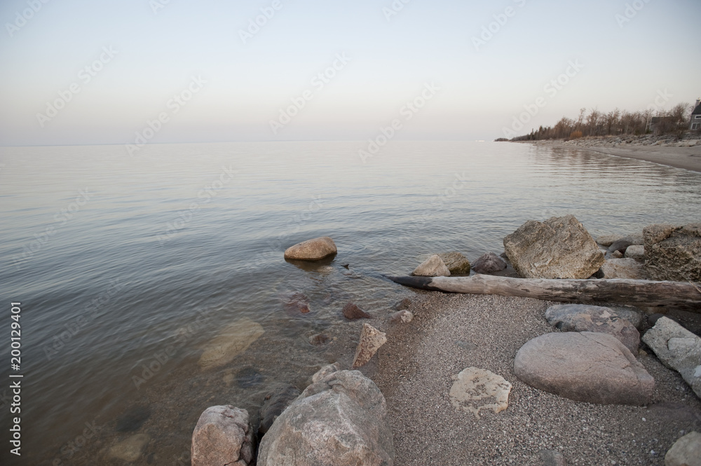 Fototapeta premium Lake Winnipeg Shoreline at Gimli, Manitoba, Canada