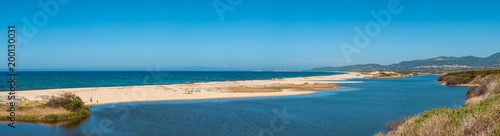 Fototapeta Naklejka Na Ścianę i Meble -  Panoramic view of San Pietro a Mare beach in sardinia