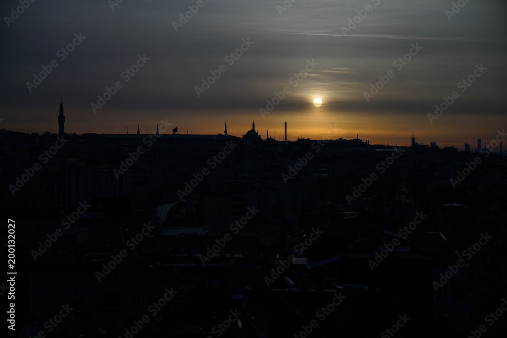 sunrise in sultanahmet mosque