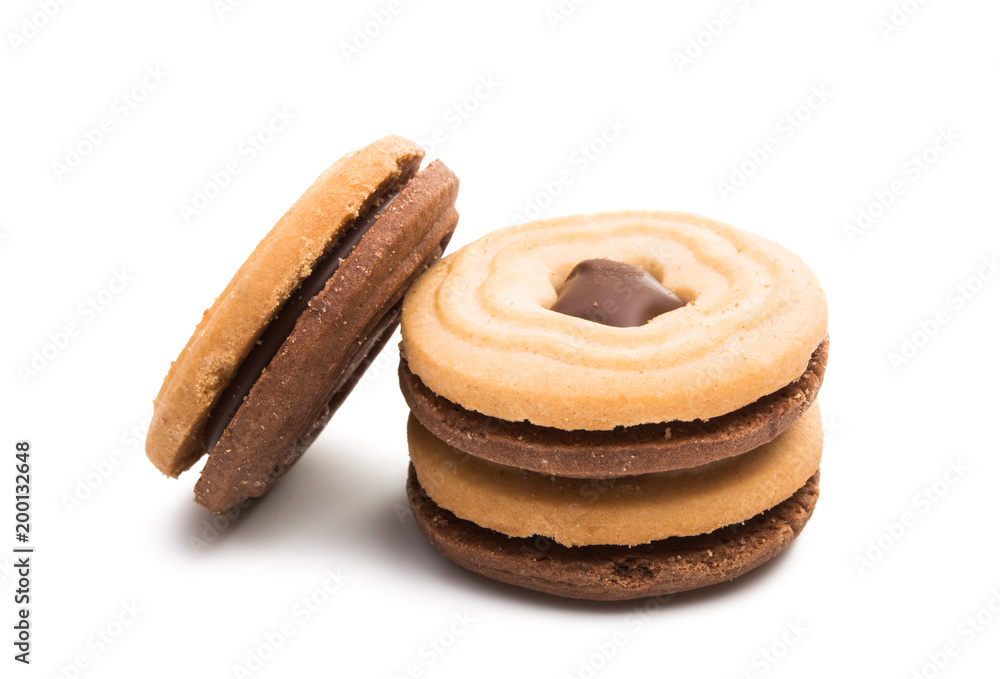 biscuits sandwich with a stuffing isolated biscuits sandwich with a stuffing isolated