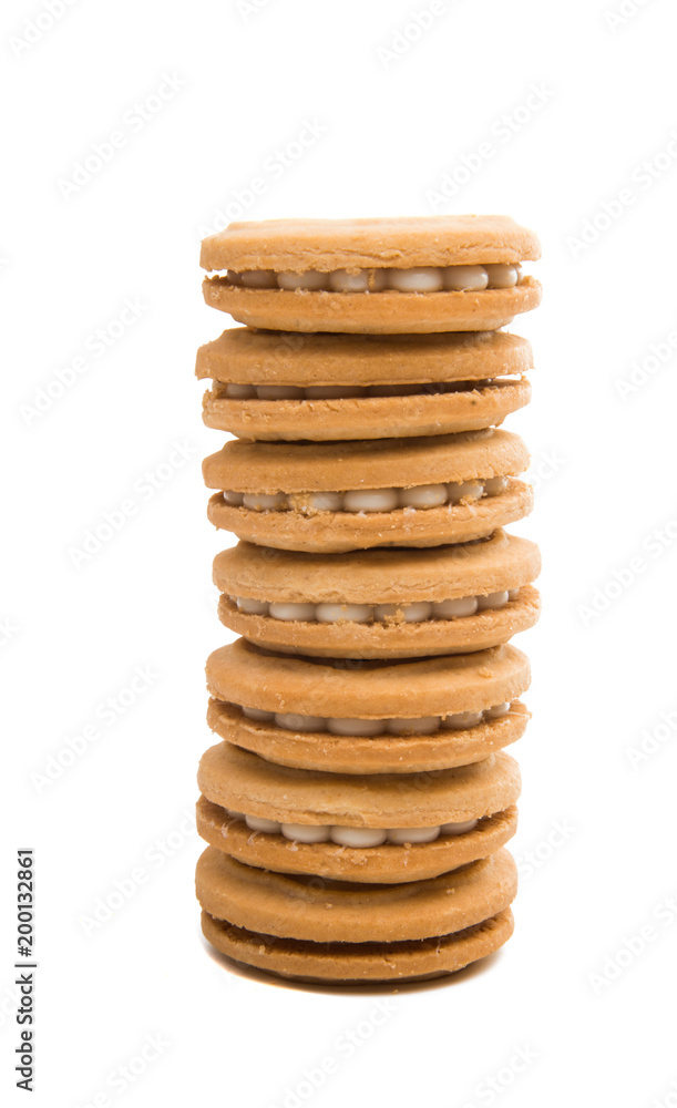 biscuits sandwich with a stuffing isolated biscuits sandwich with a stuffing isolated