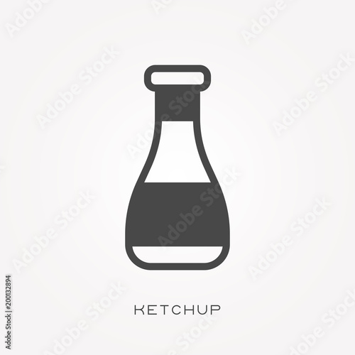 Silhouette icon ketchup