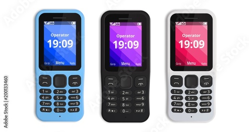 Push-button mobile phone