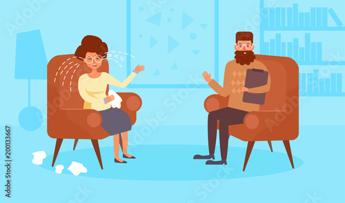 Psychologist. Vector. Cartoon.