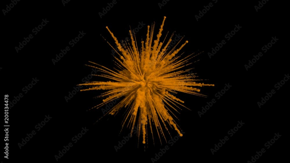 Animation of a colored explosion of a powderl. 3D rendering. Animation of a colored explosion of a powderl. 3D rendering.