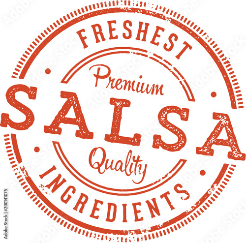 Vintage Fresh Mexican Salsa Menu Stamp