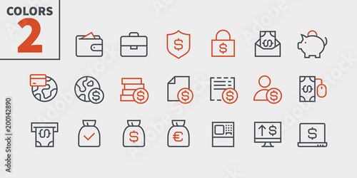 Financial Pixel Perfect Well-crafted Vector Thin Line Icons 48x48 Ready for 24x24 Grid for Web Graphics and Apps with Editable Stroke. Simple Minimal Pictogram Part 2