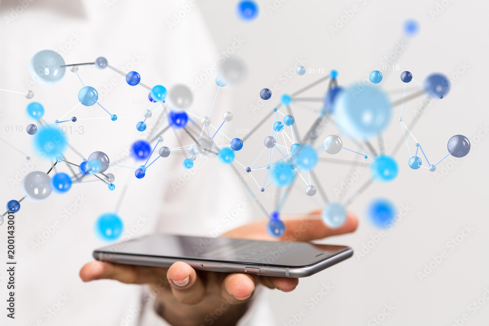 network holograms datas digital sphere 3D network holograms datas digital sphere 3D