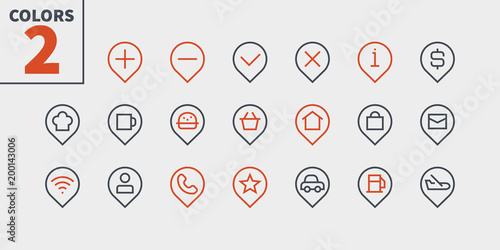 Location Pixel Perfect Well-crafted Vector Thin Line Icons 48x48 Ready for 24x24 Grid for Web Graphics and Apps with Editable Stroke. Simple Minimal Pictogram Part 3