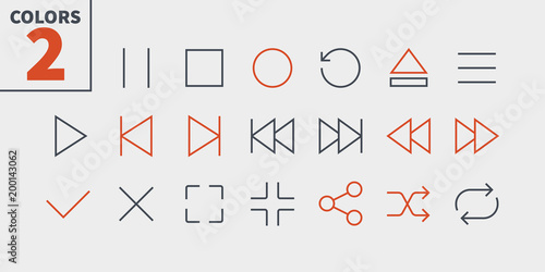 Audio Video Pixel Perfect Well-crafted Vector Thin Line Icons 48x48 Ready for 24x24 Grid for Web Graphics and Apps with Editable Stroke. Simple Minimal Pictogram Part 1