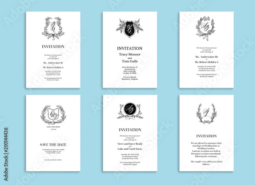 set wedding stationery