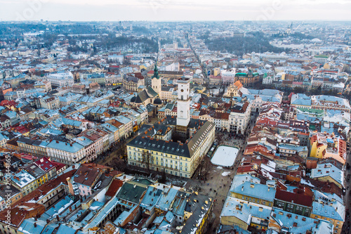 cityscape of old european city. bird s eye view