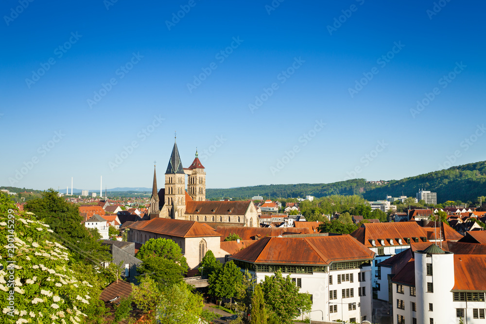 Cityscape of Esslingen with Saint Dionysius church