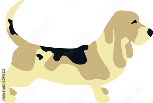 Basset hound silhouette comic style