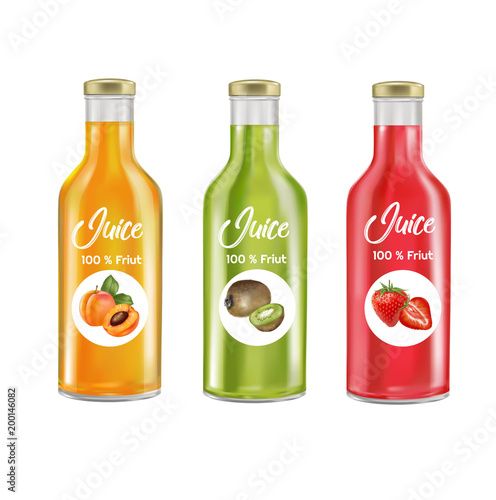 Glass juice bottle 