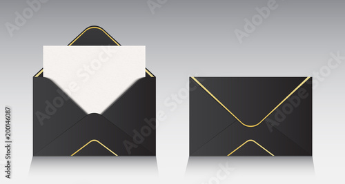 Creative vector illustration of open paper envelope isolated on background. For message, mail, email and business document. Art design. Abstract concept graphic element. Realistic mockup.