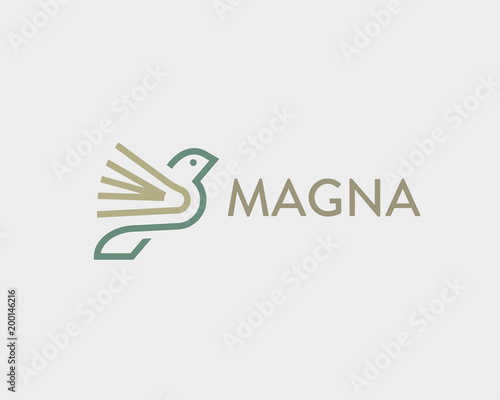 Bird book vector logotype.