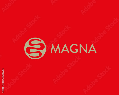 Abstract ribbon snake dragon logo design. Medical vector logotype.