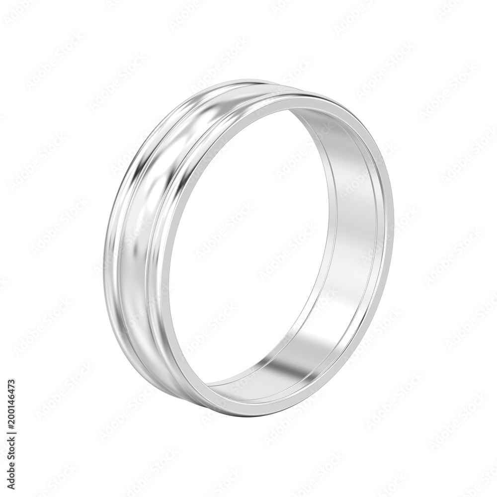 3D illustration isolated white gold or silver matching couples wedding ring bands 3D illustration isolated white gold or silver matching couples wedding ring bands