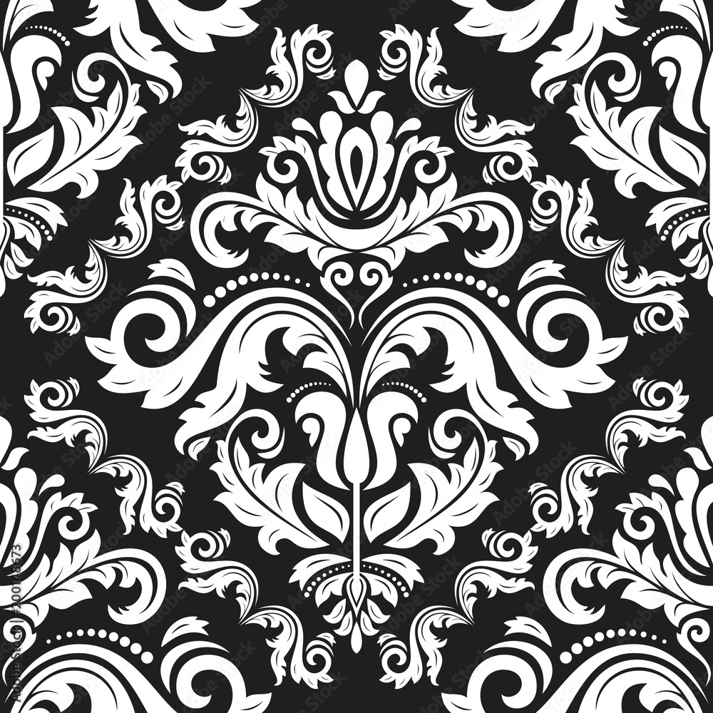 Classic seamless black and white pattern. Traditional orient ornament. Classic vintage background