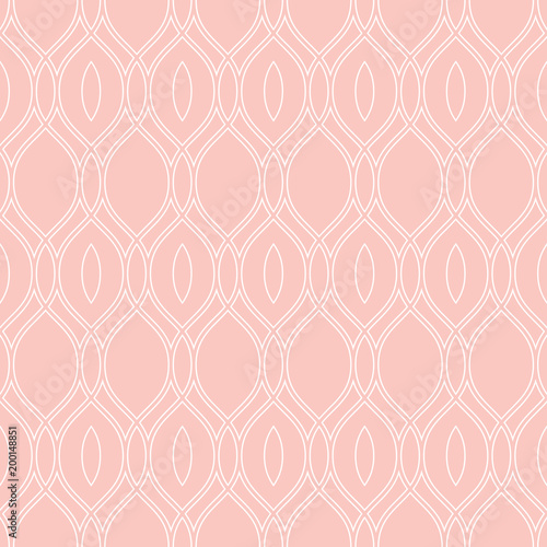 Seamless pink and white ornament. Modern background. Geometric modern pattern