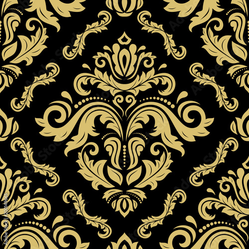 Classic seamless golden pattern. Traditional orient ornament. Classic vintage background