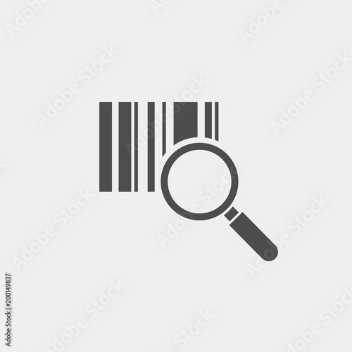 Barcode search flat vector icon