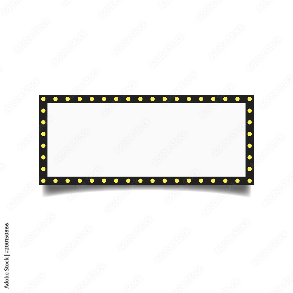Retro Billboard Vector. Shining Light Sign Board. Realistic Shine Lamp Frame. 3D Electric Glowing Element. Vintage Golden Illuminated Neon Light. Isolated Illustration Retro Billboard Vector. Shining Light Sign Board. Realistic Shine Lamp Frame. 3D Electric Glowing Element. Vintage Golden Illuminated Neon Light. Isolated Illustration