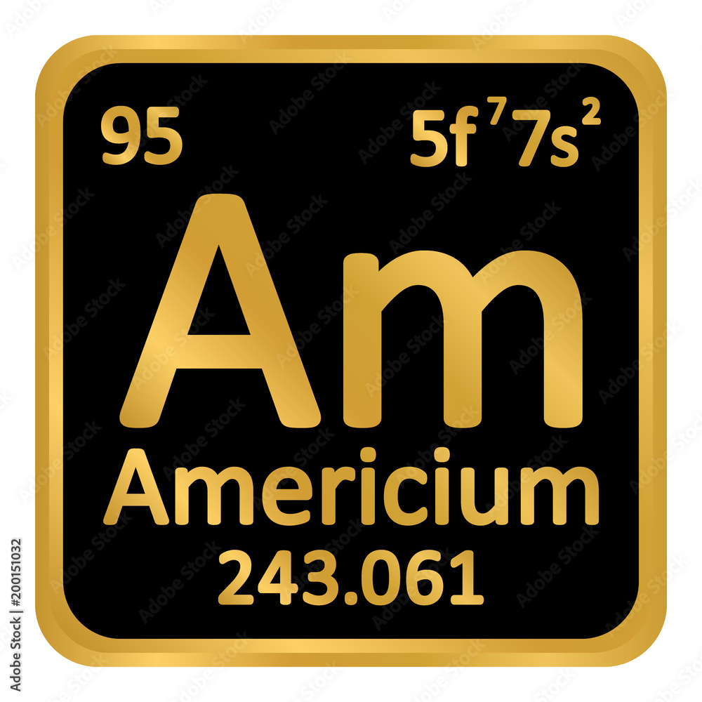 Naklejka premium Periodic table element americium icon.