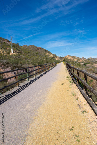 The green way of Lucainena under the blue sky in Almeria