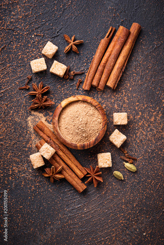 Cinnamon, anise, cardamom, clover and sugar