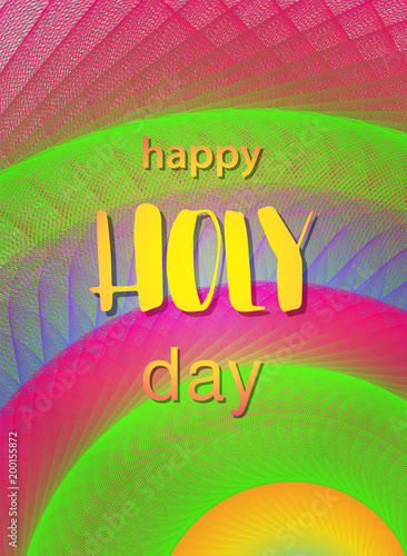 Abstract Happy HOLI Day greeting banner.