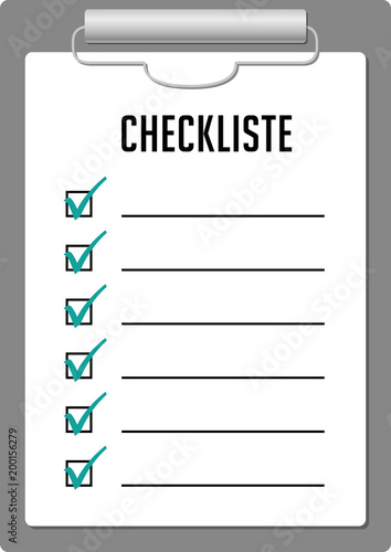 Checkliste leer zum Eintragen