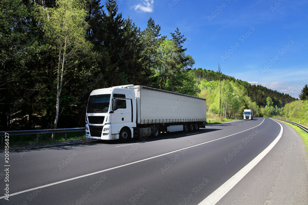 Truck transportation on the road