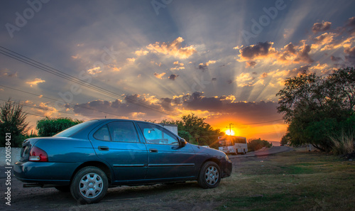 Car in the sunset © Jose Garcia
