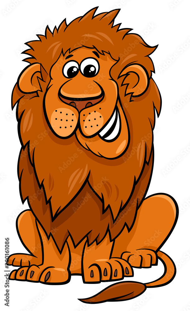 Naklejka premium lion animal character cartoon illustration