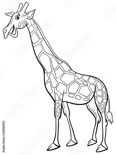 giraffe animal character cartoon coloring book