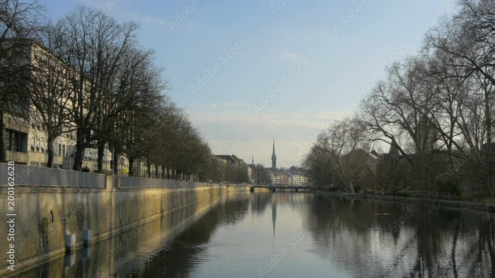 Limmat River and waterfront in Zurich, Switzerland Limmat River and waterfront in Zurich, Switzerland